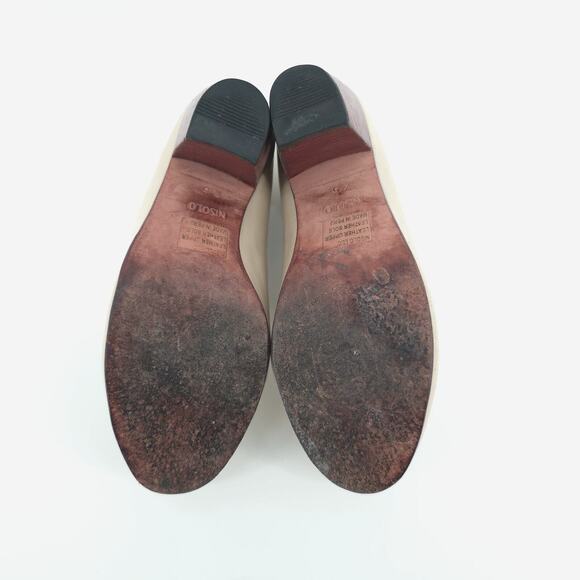 Nisolo Austin Bone Modern Timeless Low Cut Slip On Ankle Booties Wood Stack Heel - Picture 8 of 10